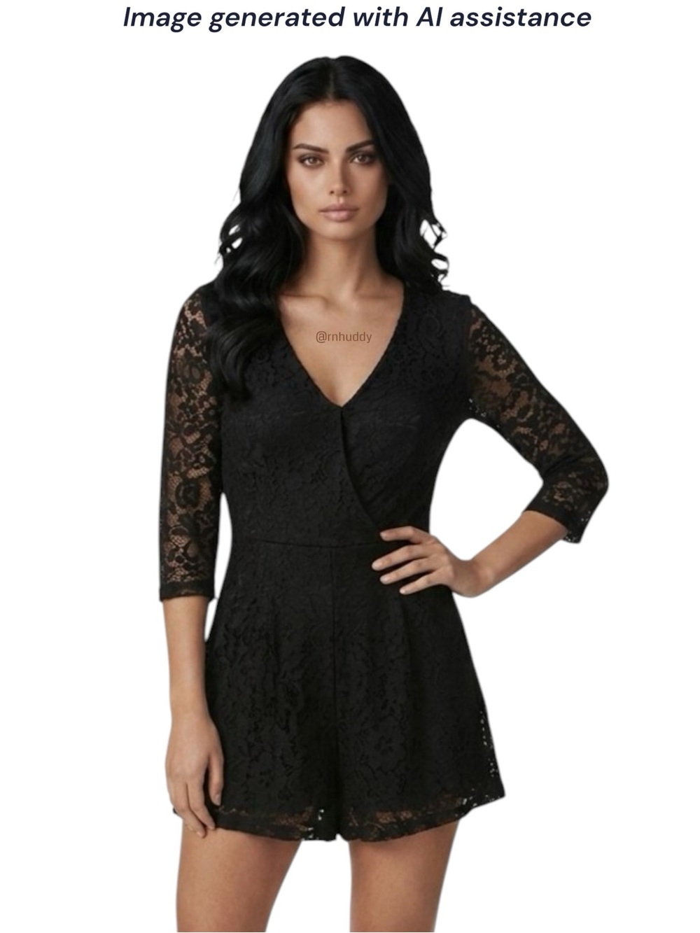 NWT Guess by Marciano size 6 black lace surplice romper